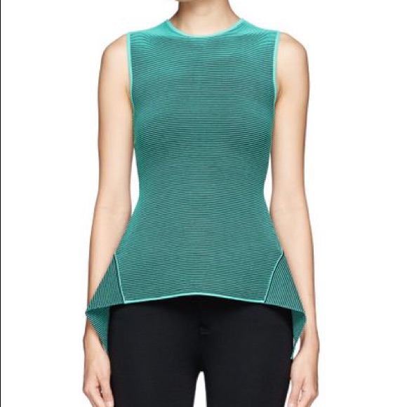 Alexander Wang’s Striped Stretch Knit Peplum Top